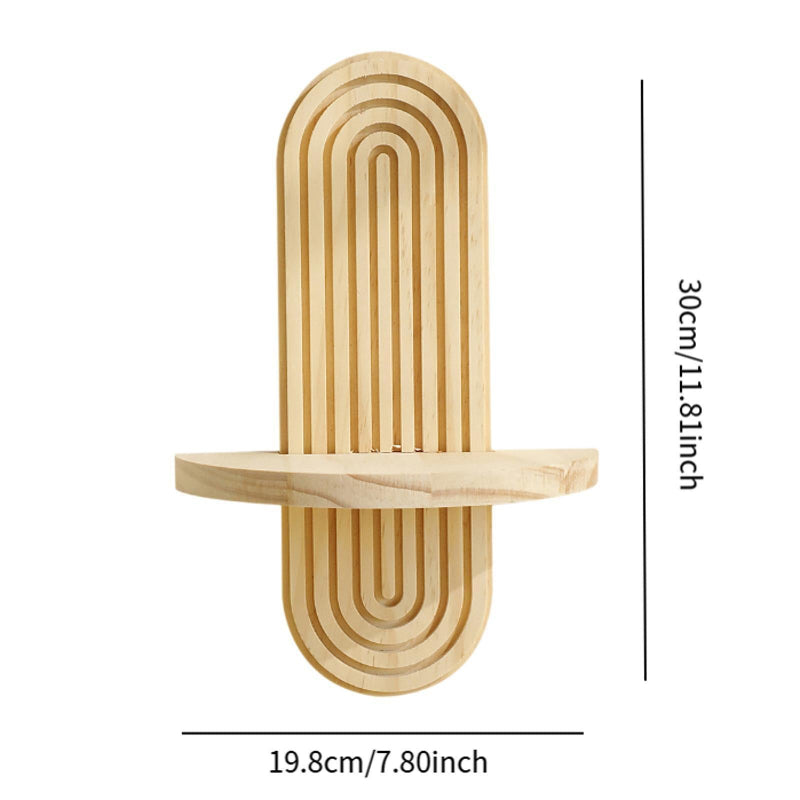 Product dimensions for single geometric wall shelf – 30cm height by 19.8cm width.