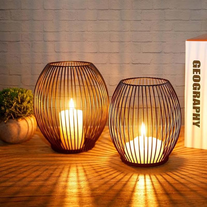 Sleek and sturdy iron candle holder, perfect for adding a contemporary, stylish touch to any room.