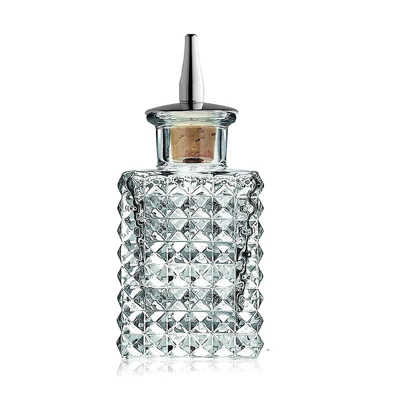 This bottle features a striking, textured diamond pattern, giving it a luxurious and elegant look.