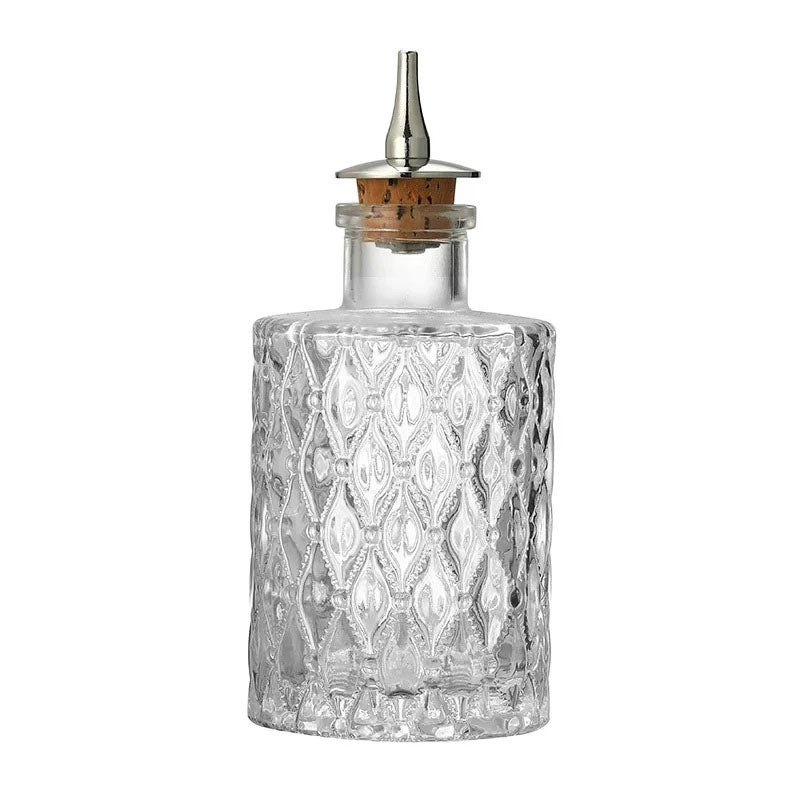 This bottle has a stunning embossed diamond lattice pattern, giving it a sophisticated and textured appearance. It’s perfect for a vintage yet elegant look.