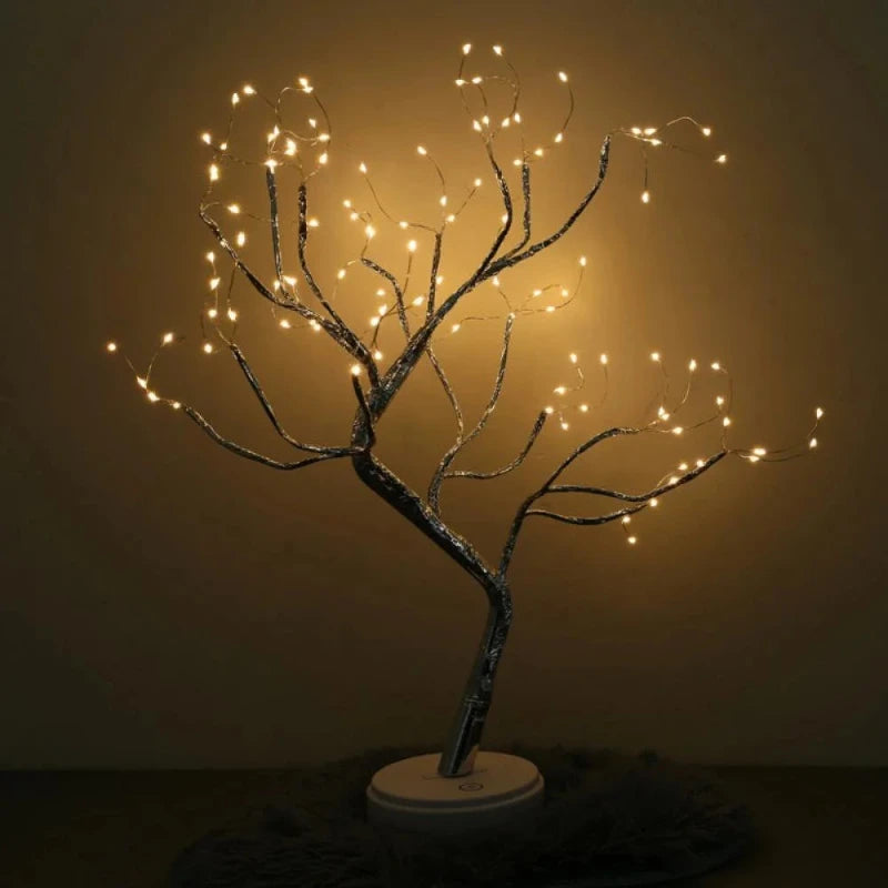 Elegant firefly tree with soft, golden lights, perfect for cozy evenings.