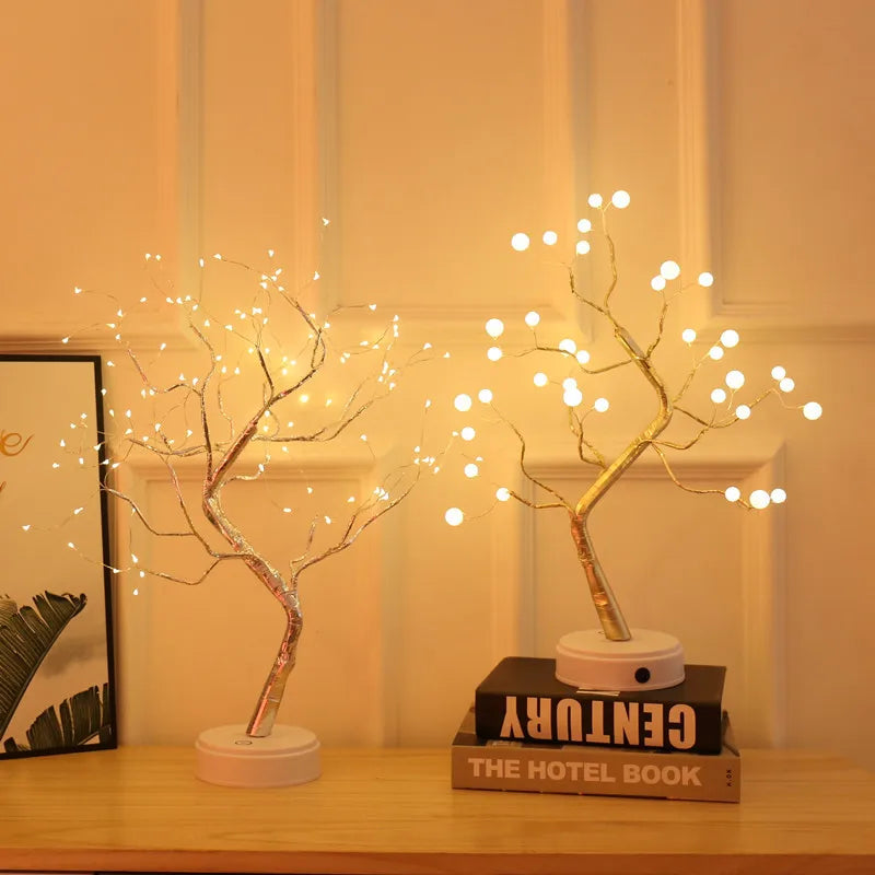 Magical firefly tree lamp, ideal for bedrooms, living rooms, or festive decor.