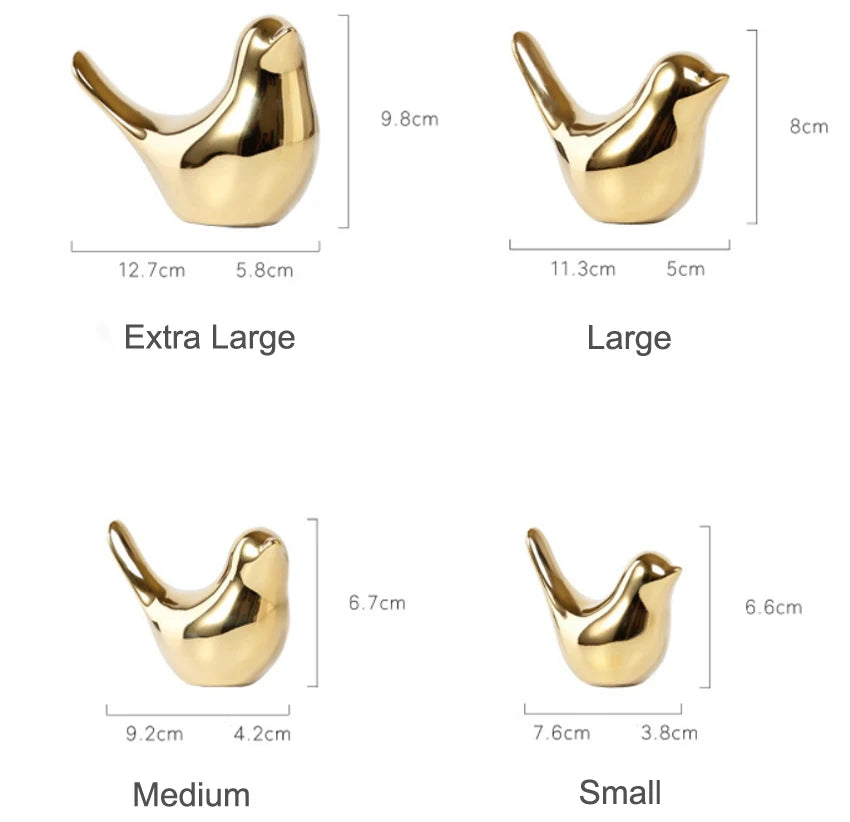 Modern gold birds with clean lines, ideal for adding elegance and warmth to your space.