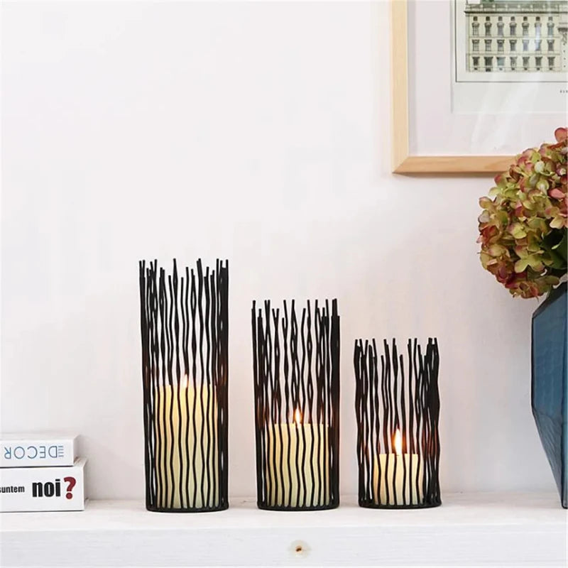 hic iron candle stands, perfect for adding a sleek, modern touch while creating a cozy ambiance.