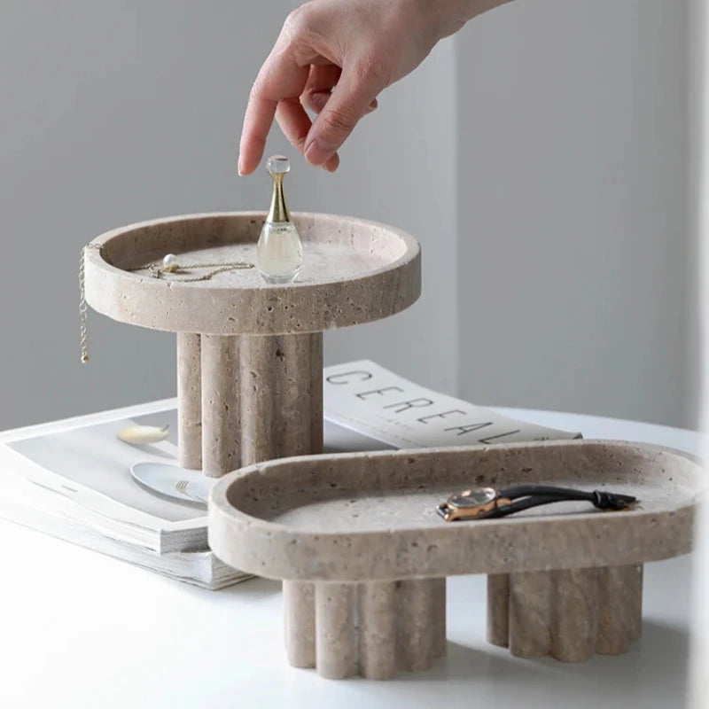 Elegant Terazzo Stone Tray with polished finish, perfect for organizing and styling home spaces.