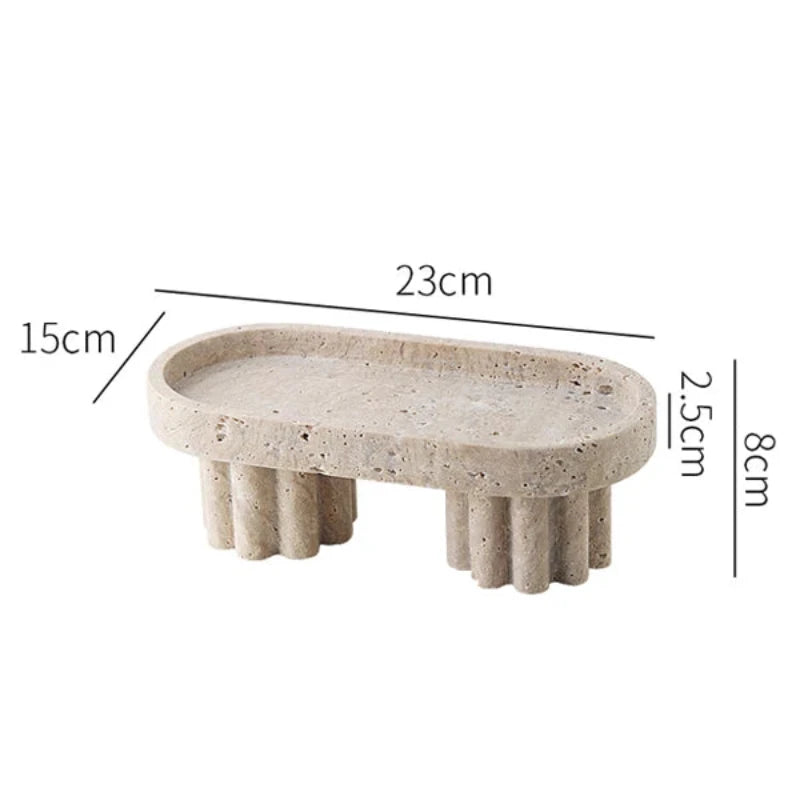 Versatile Stone Tray for displaying plants, perfumes, or cosmetics with elegance.