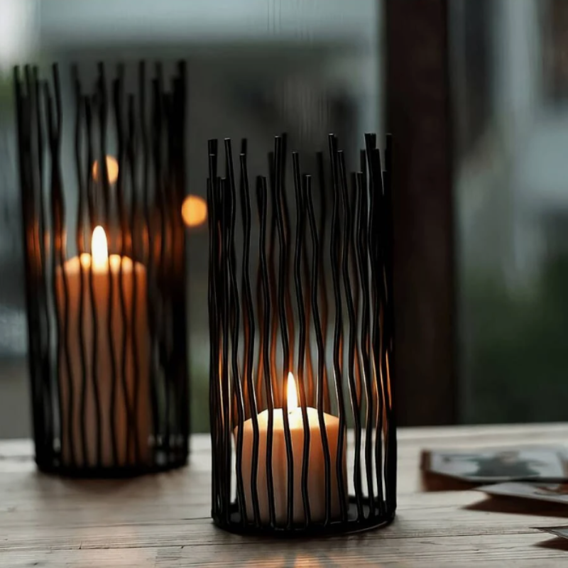 Beautiful iron candle stands, designed to bring a sophisticated yet functional touch to any room.