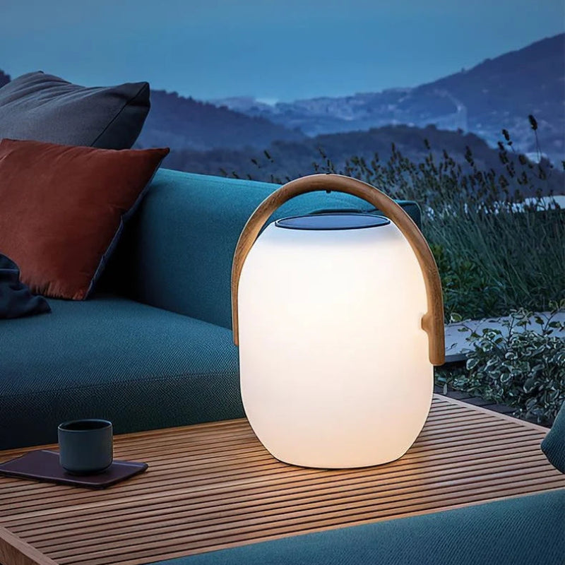 SunLume solar LED ground light with 360-degree warm illumination
