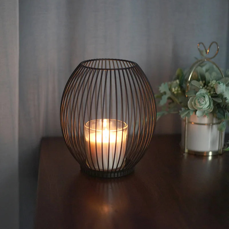 Durable iron candle holder, perfect for creating a warm and inviting atmosphere with your favorite candles.