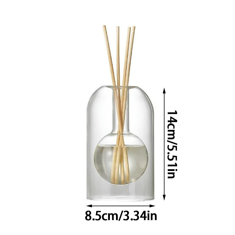 Decorative glass diffuser with a simple, elegant design that complements any decor style.