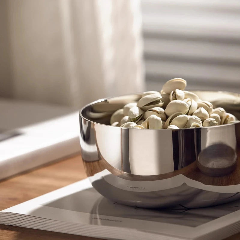 Stainless Steel & Walnut Lid Bowls (Set of 2)