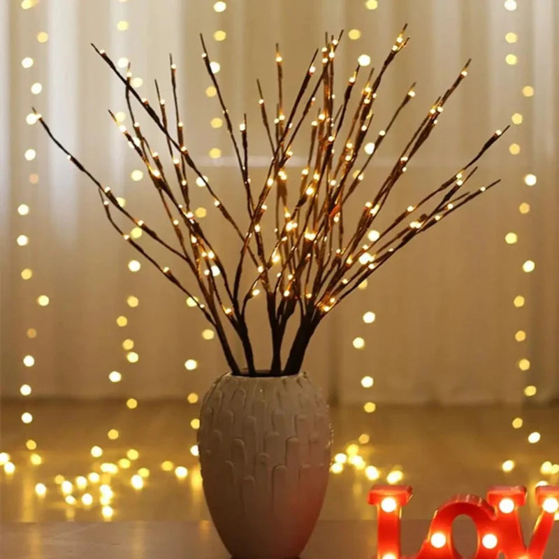 Sculptural branch lighting, offering both artistic style and functional lighting.