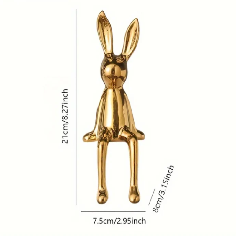 Lovely long-eared rabbit figurine, a perfect addition for creating a cozy, whimsical atmosphere.