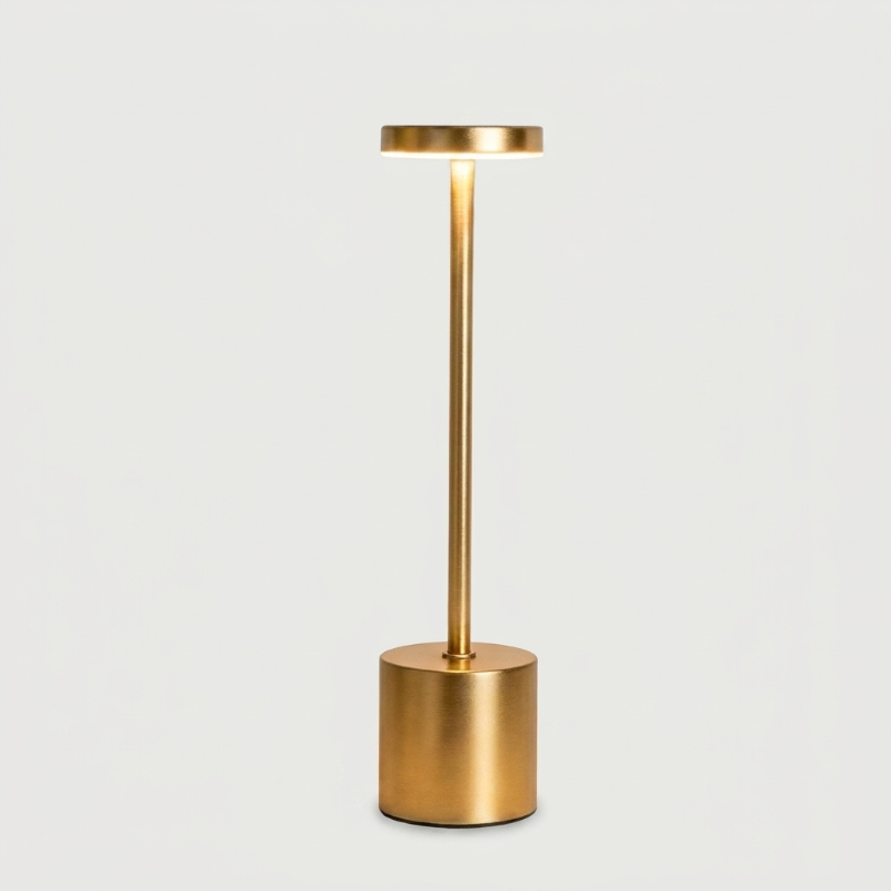 Luca touch table lamp in gold on white background