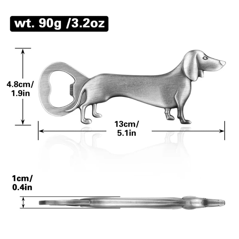 Functional and cute Dachshund bottle opener, making it easy to pop open your favorite beverages.