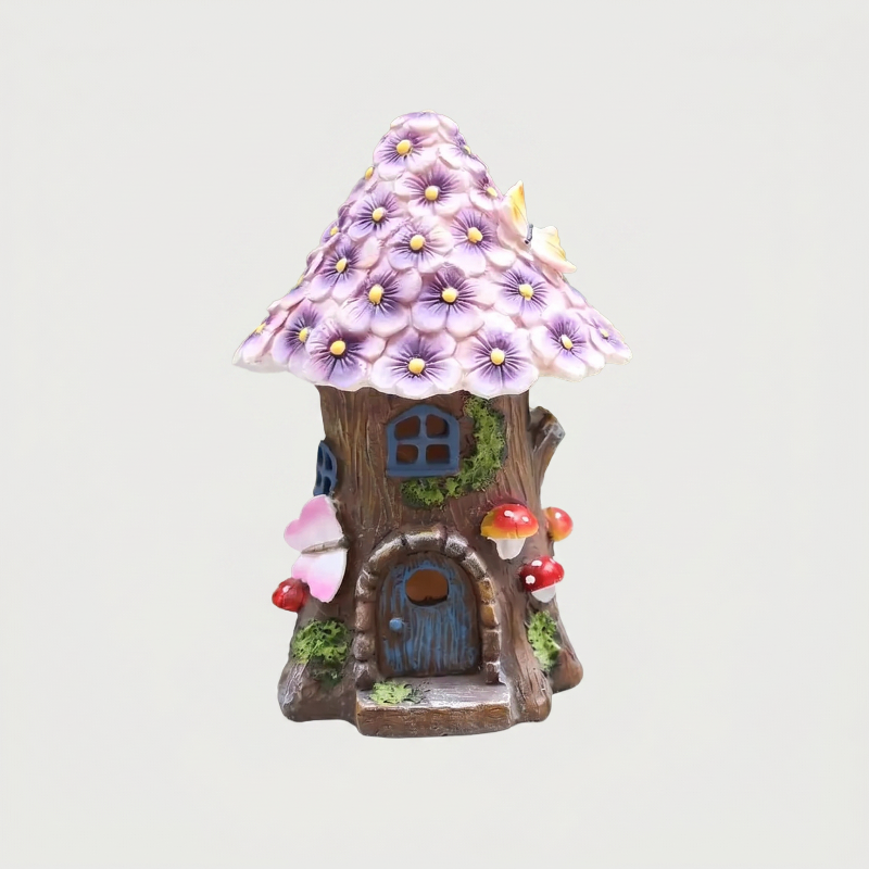 Solar mushroom garden lantern on white background