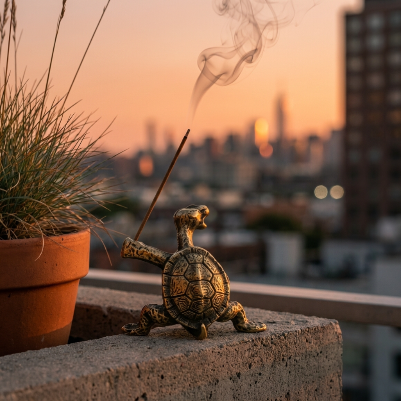 Brass Turtle Incense Burner – Retro Aromatherapy Decor | Kiyo Home