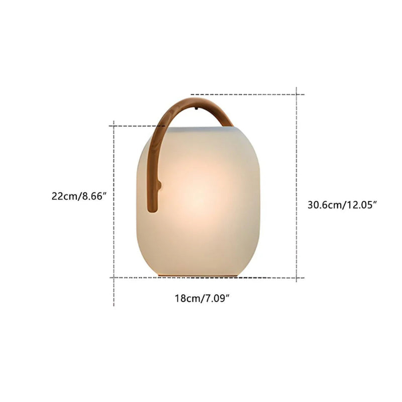 Size diagram showing SunLume solar ground lamp dimensions and coverage