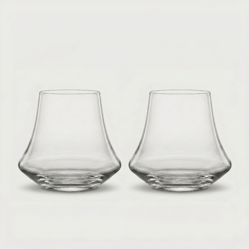 Set of two 10-oz. double old-fashioned whiskey glasses on white background