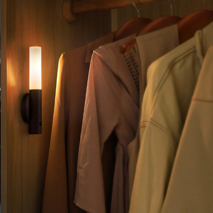 Lumi LED Light mounted inside a closet, offering hands-free motion-activated lighting.