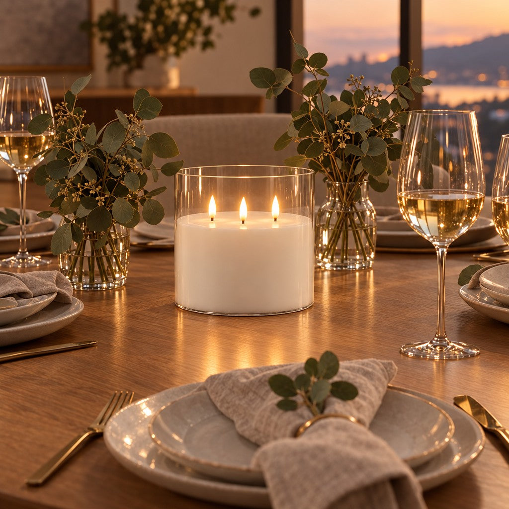 3-Wick LED Flameless Candle