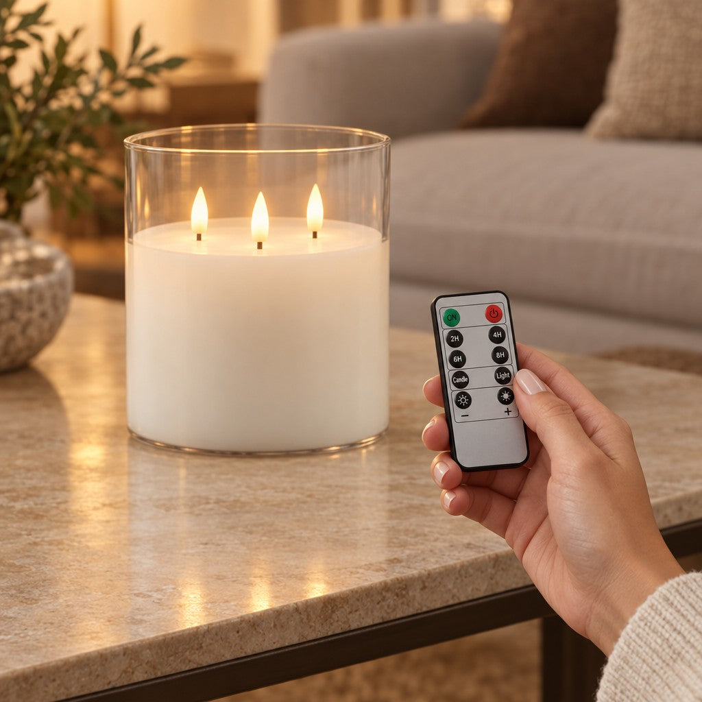 3-Wick LED Flameless Candle