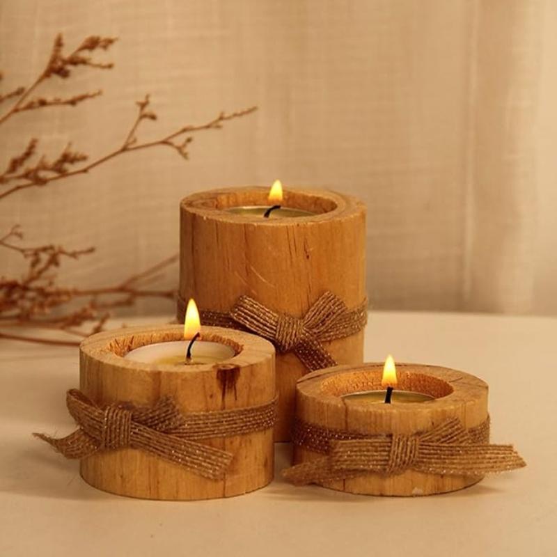 Wood Candle Holders