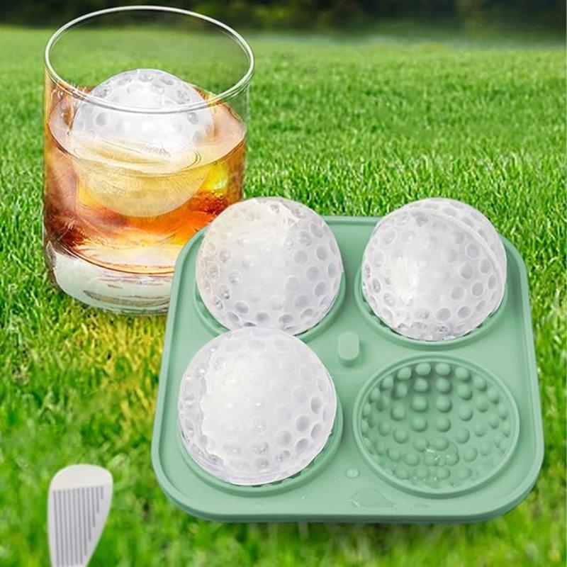 Golf ball-shaped ice tray, ideal for adding a unique touch to your beverages during your next game day.