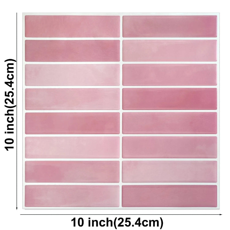Pink rectangular tile sheet, 10x10 inches.