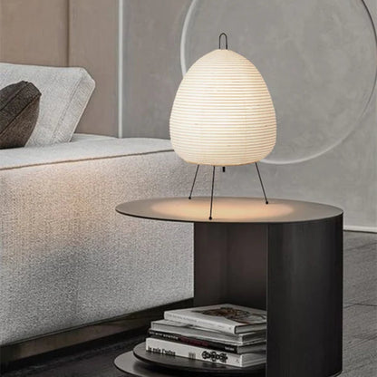 Stylish Akari lamp casting soft light, ideal for creating a relaxing atmosphere.