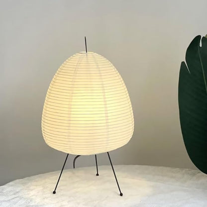 Sculptural Akari lamp providing ambient light with a unique modern twist.