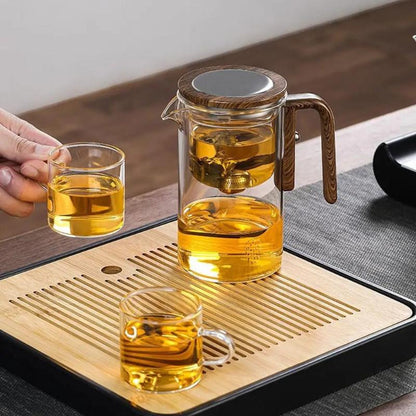 Elegant Auto-Steep Teapot with a transparent design, showcasing the brewing process.