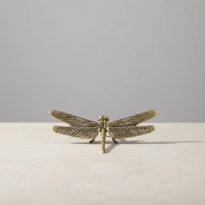 Brass Dragonfly sculpture with open wings – elegant nature-inspired decor by Kiyo Home