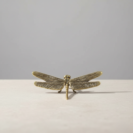 Brass Dragonfly sculpture with open wings – elegant nature-inspired decor by Kiyo Home