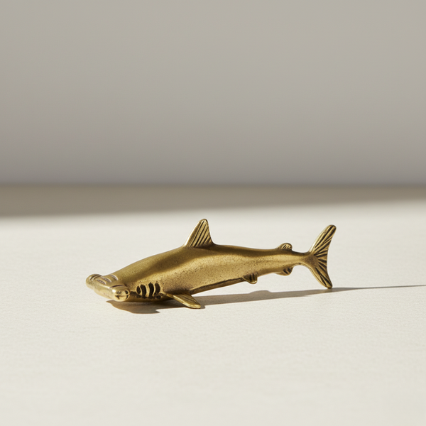 Brass Hammerhead Shark Decor – Nautical Desk & Shelf Décor | Kiyo Home