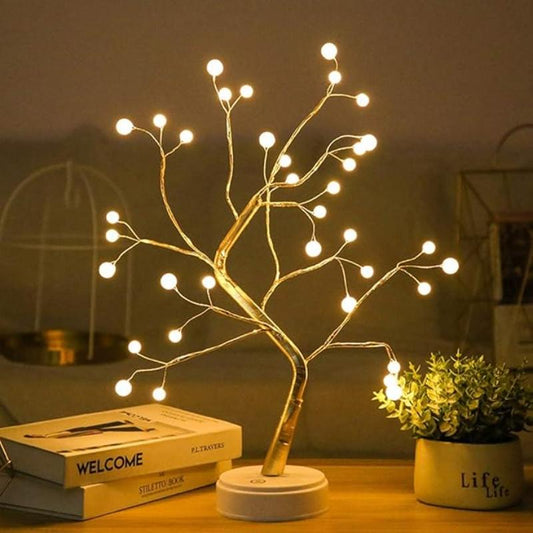 Enchanting firefly tree with warm, glowing lights creating a magical ambiance.