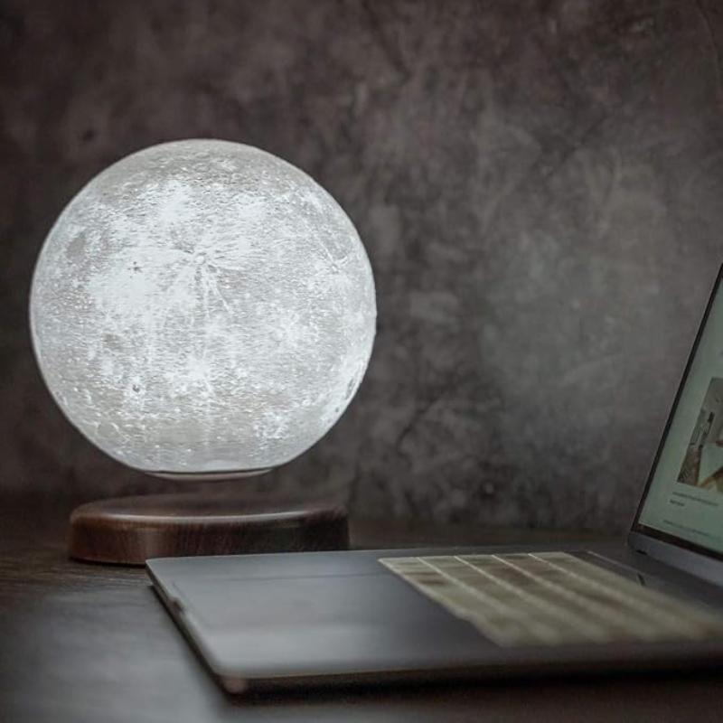 Modern levitating moon lamp, perfect for creating a magical ambiance in any room.