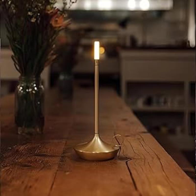 Versatile portable candle lamp providing soft, soothing light anywhere.