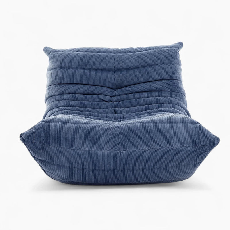 Blue corduroy Togo chair.