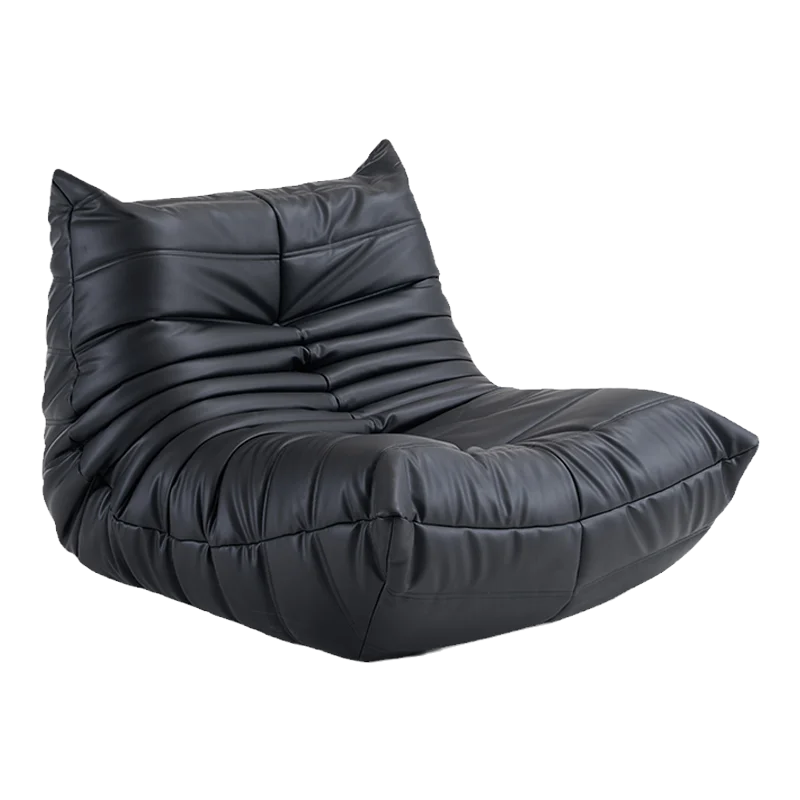 Black leather modern lounge chair.