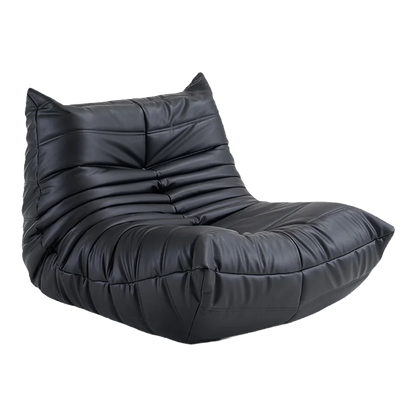 Black leather modern lounge chair.