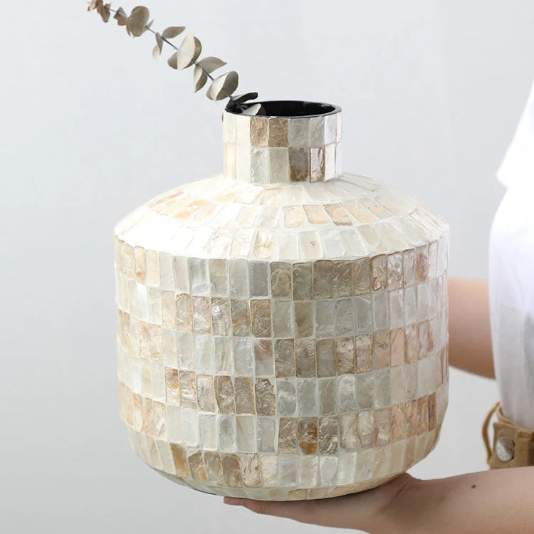 Coastal Shell Mosaic Vase