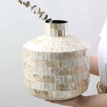 Coastal Shell Mosaic Vase