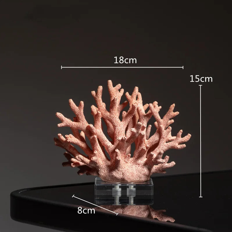 Marble coral sculpture, Solara style, on a marble base