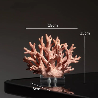 Marble coral sculpture, Solara style, on a marble base