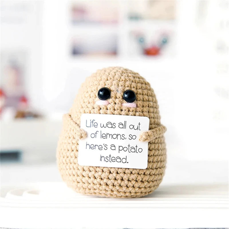 Lighthearted gift idea—Positive Potato with uplifting messages.