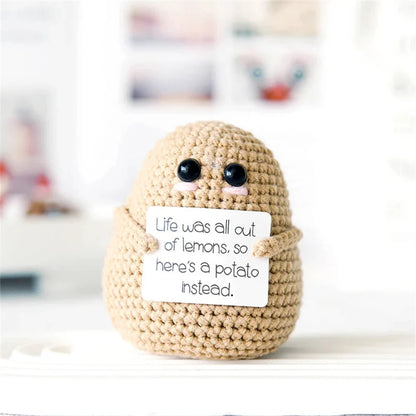 Lighthearted gift idea—Positive Potato with uplifting messages.