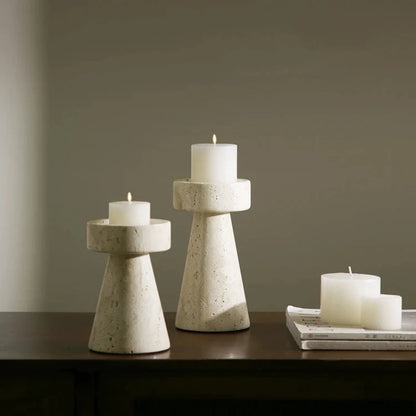 Travertine Candle Holders