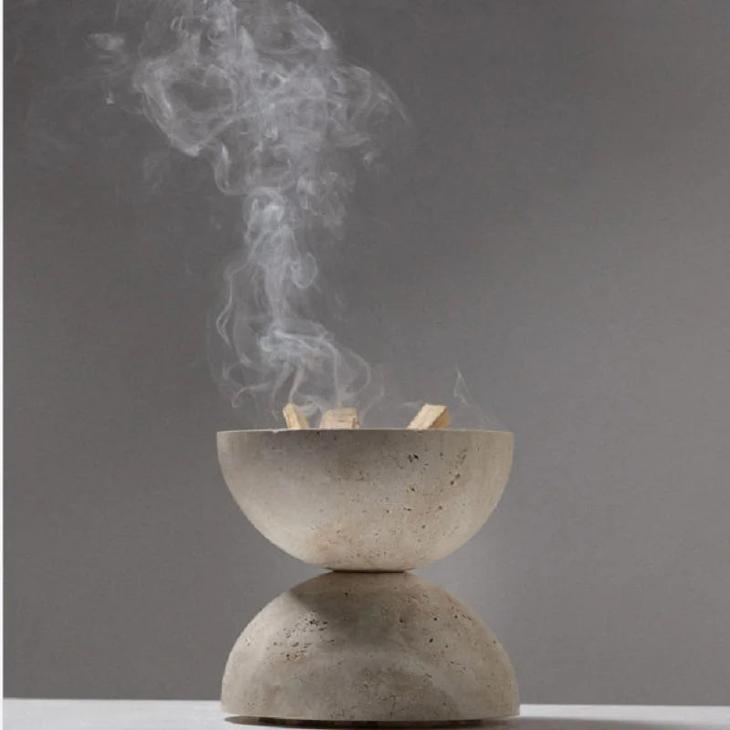 Travertine Incense Burner