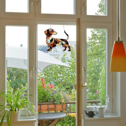 Dachshund Stained Glass Suncatcher